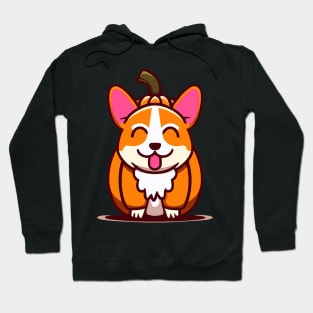 Corgi Halloween Pumpkin Costume Retro Colorful Hoodie